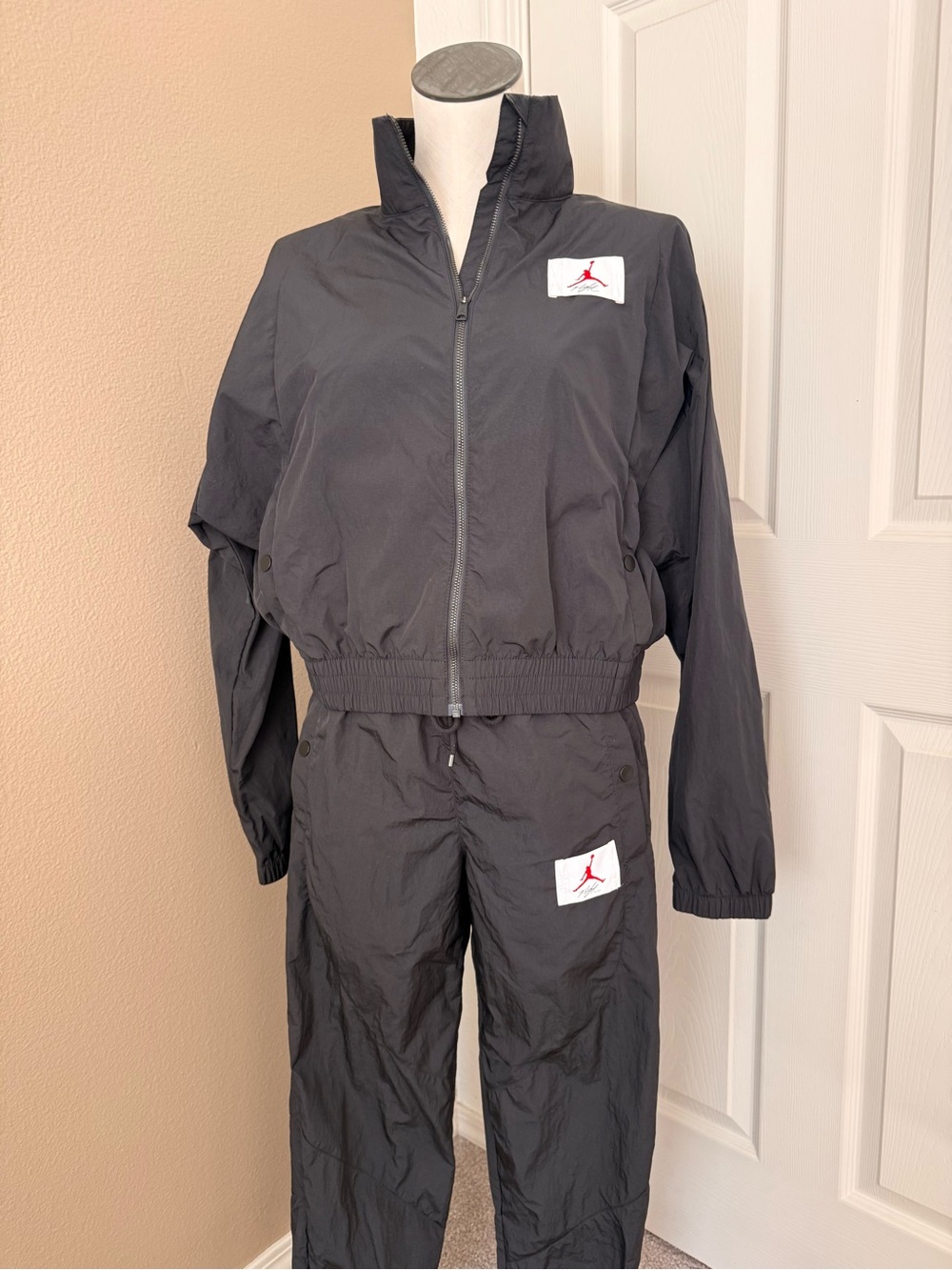 Jordan Black Track Jacket and Pants with Red Jumpman Patches